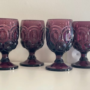 SINGLE 1x LE Smith moon and star purple water goblet amethyst wine glass moon and stars water goblet mcm wine glass