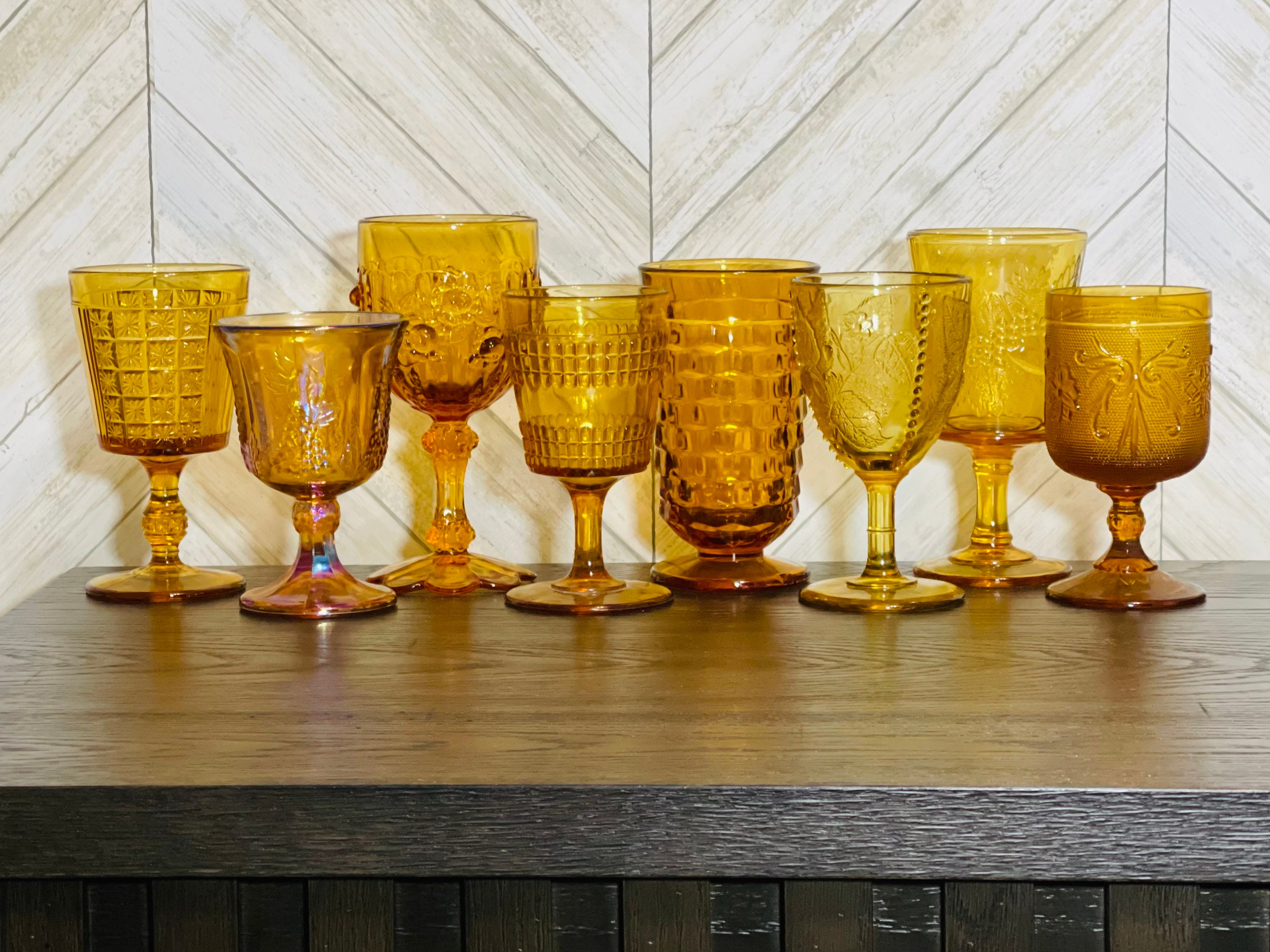 Custom Logo Engraved repurposed amber drinking glasses