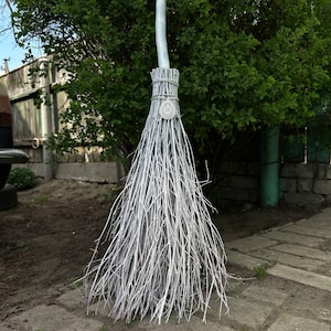 White Wedding Broom, Wedding Broom, Broomstick, Besom, Besom broom, Hexenbesen, Full Size Large Witch Broom