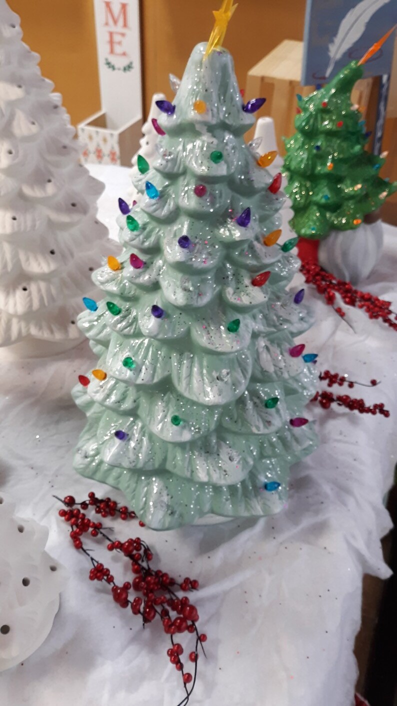 18 ceramic Christmas tree with lights DIY ready to paint Etsy