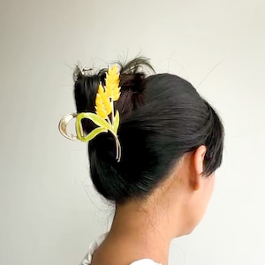 Pinza de pelo Floral para dama de honor, tocado de niña de las flores, pieza de pelo de boda de verano, accesorios para el cabello de madre de la novia, clip de garra de flor grande