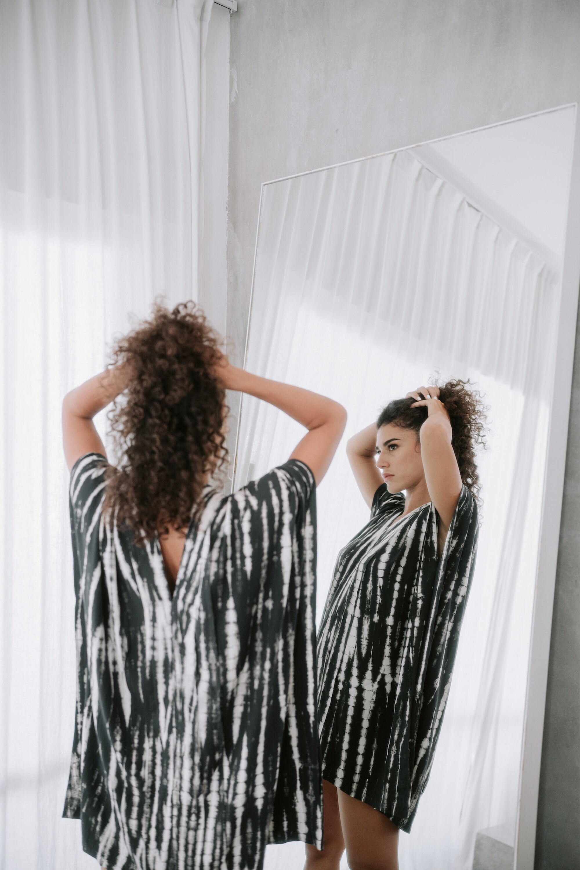 Boho Women’s Plus Size Tie Dye Two Pocket Caftan Patio House Dress Sundress