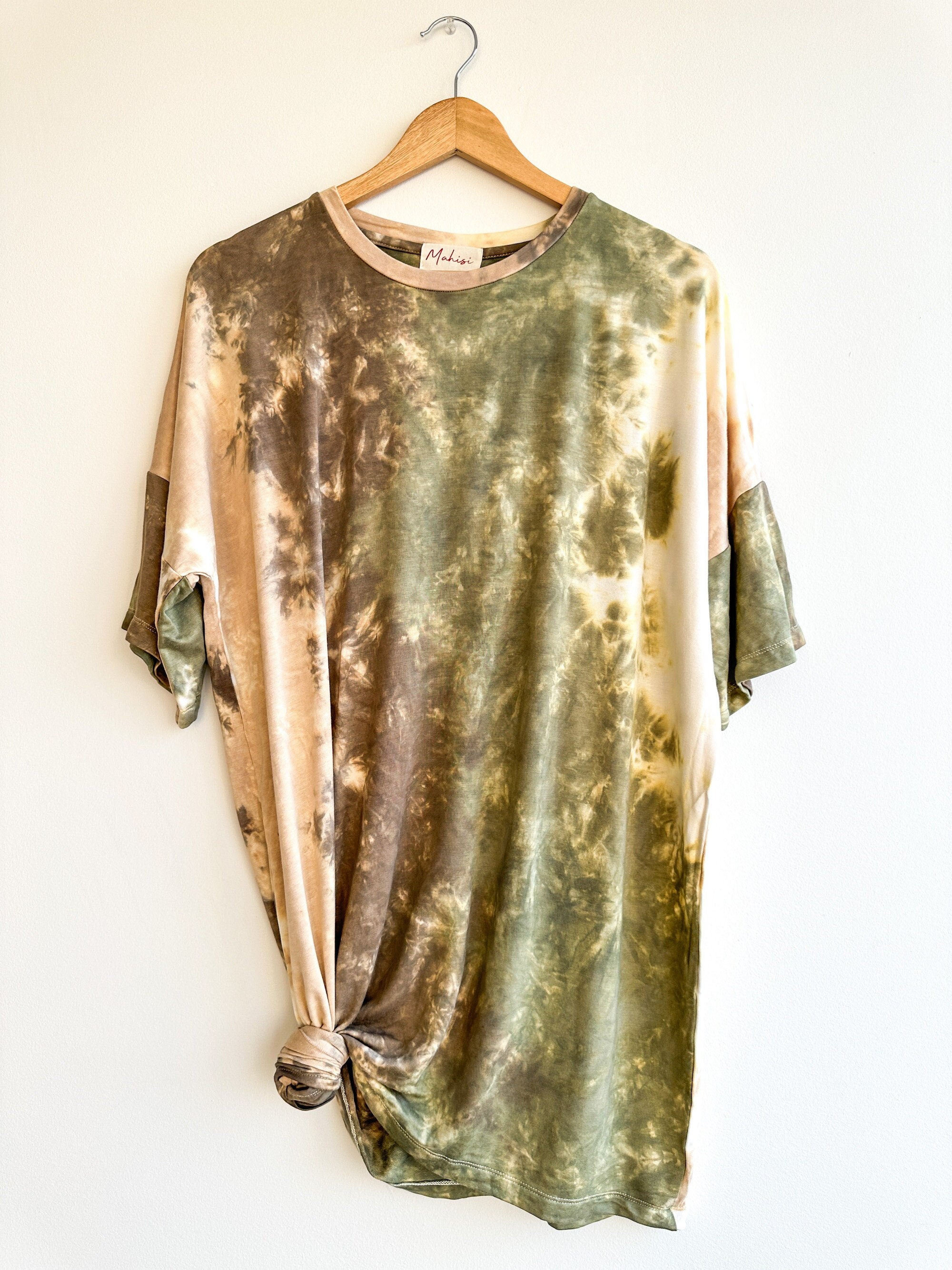 Wine Tie-Dye Women Shirt Dress