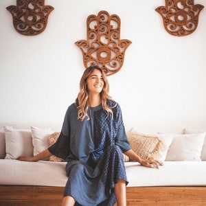 Maxi Dress with Sleeves Women Long Dress Wedding Guest Dress Bridal Shower Maxi Dress Gift for Wife Spring Kaftan Ankle Length Boho Dress image 2