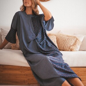 Maxi Dress with Sleeves Women Long Dress Wedding Guest Dress Bridal Shower Maxi Dress Gift for Wife Spring Kaftan Ankle Length Boho Dress image 3