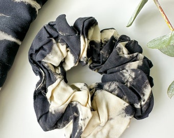 Tie Dye Scrunchie Black Hair Ties Bridal Party Favors Kids Birthday Favors Bridesmaid Gifts Baby Shower Favors Hand Dyed Hair Accessories