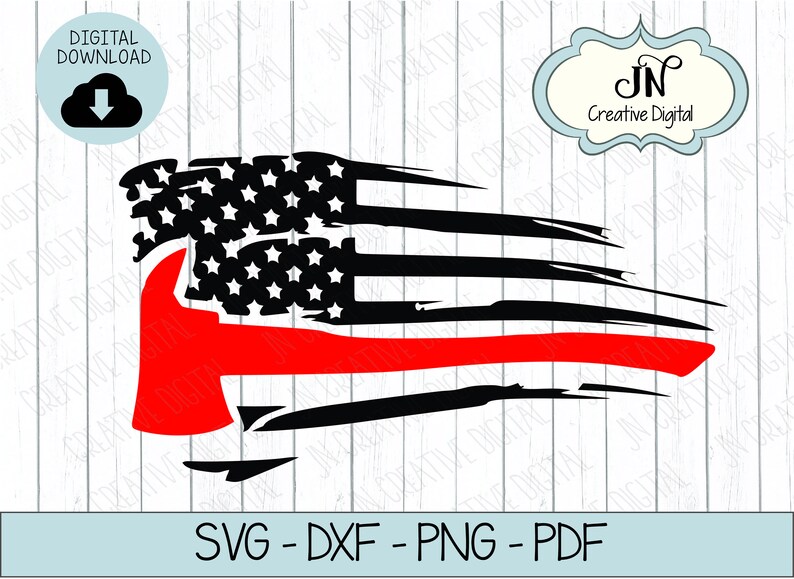 Download Fire Axe and Weathered Flag SVG Cut File Thin Red Line Cut ...