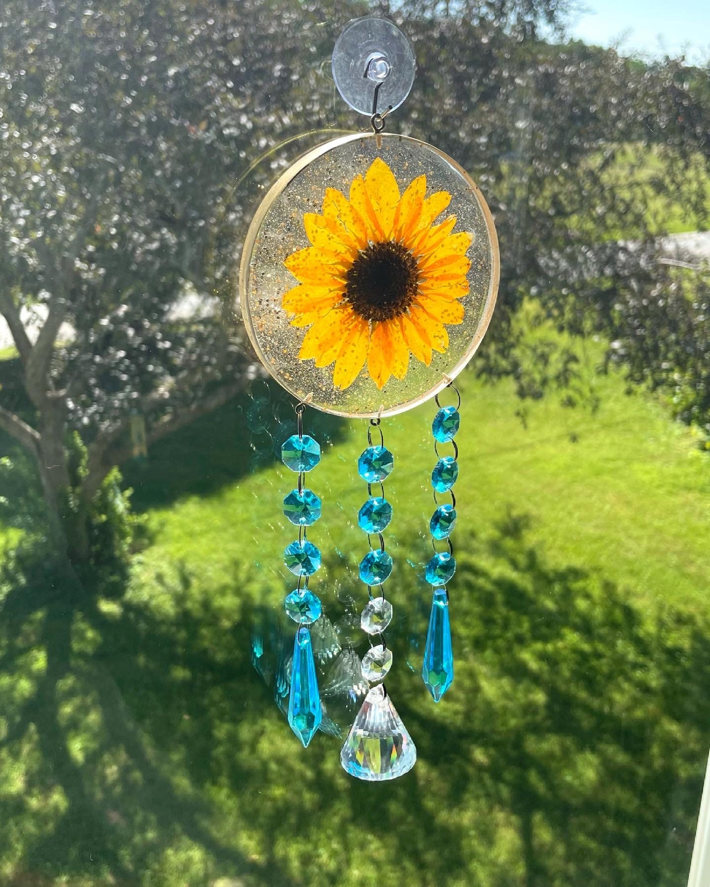 Sonnenblume Kristall Suncatcher, Boho Einweihungsgeschenk