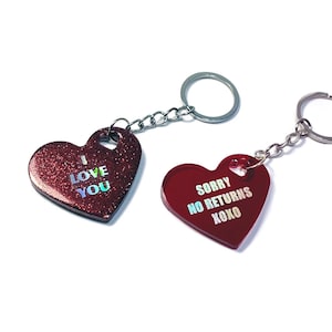 Cadeau personnalisable pour la Saint-Valentin, mot manuscrite, baisers sur les lèvres, porte-clés en forme de coeur, accessoires de portefeuille pour femme, porte-clés au poignet,