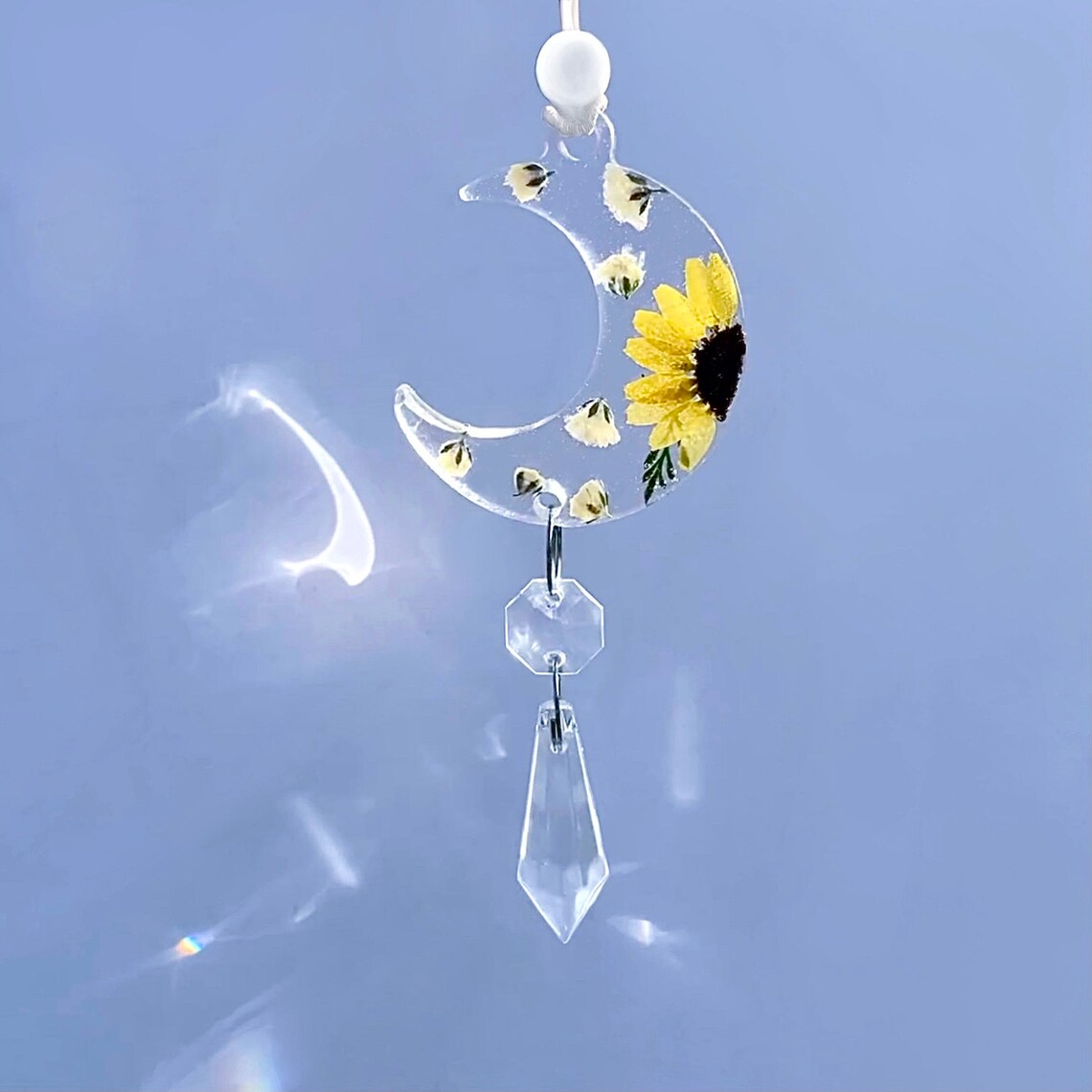 Flower Moon Crystal Car Charm Sunflower Car Charm Crystal Etsy