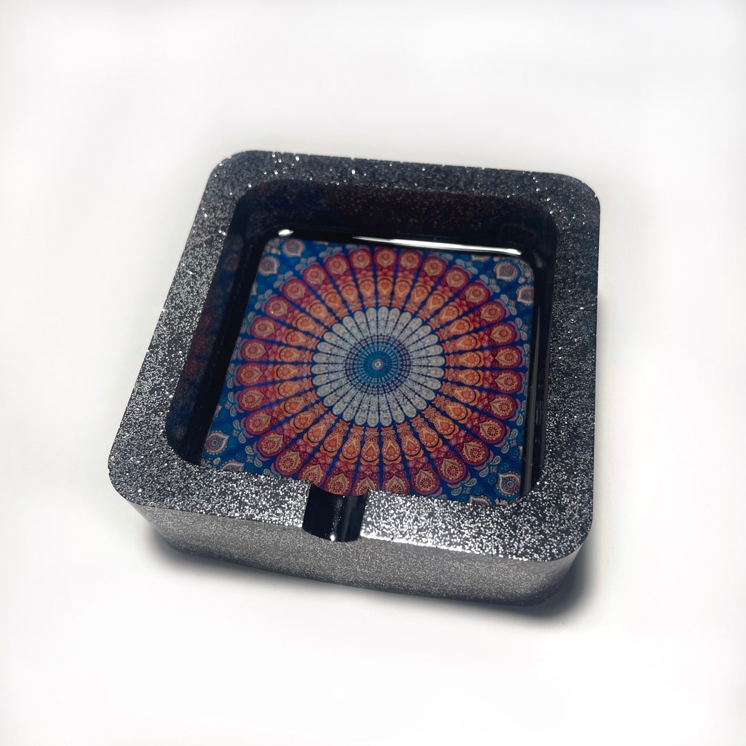 Mandala Art Ashtray, Minimalist Zen Bedroom Decor for Women, Boho
