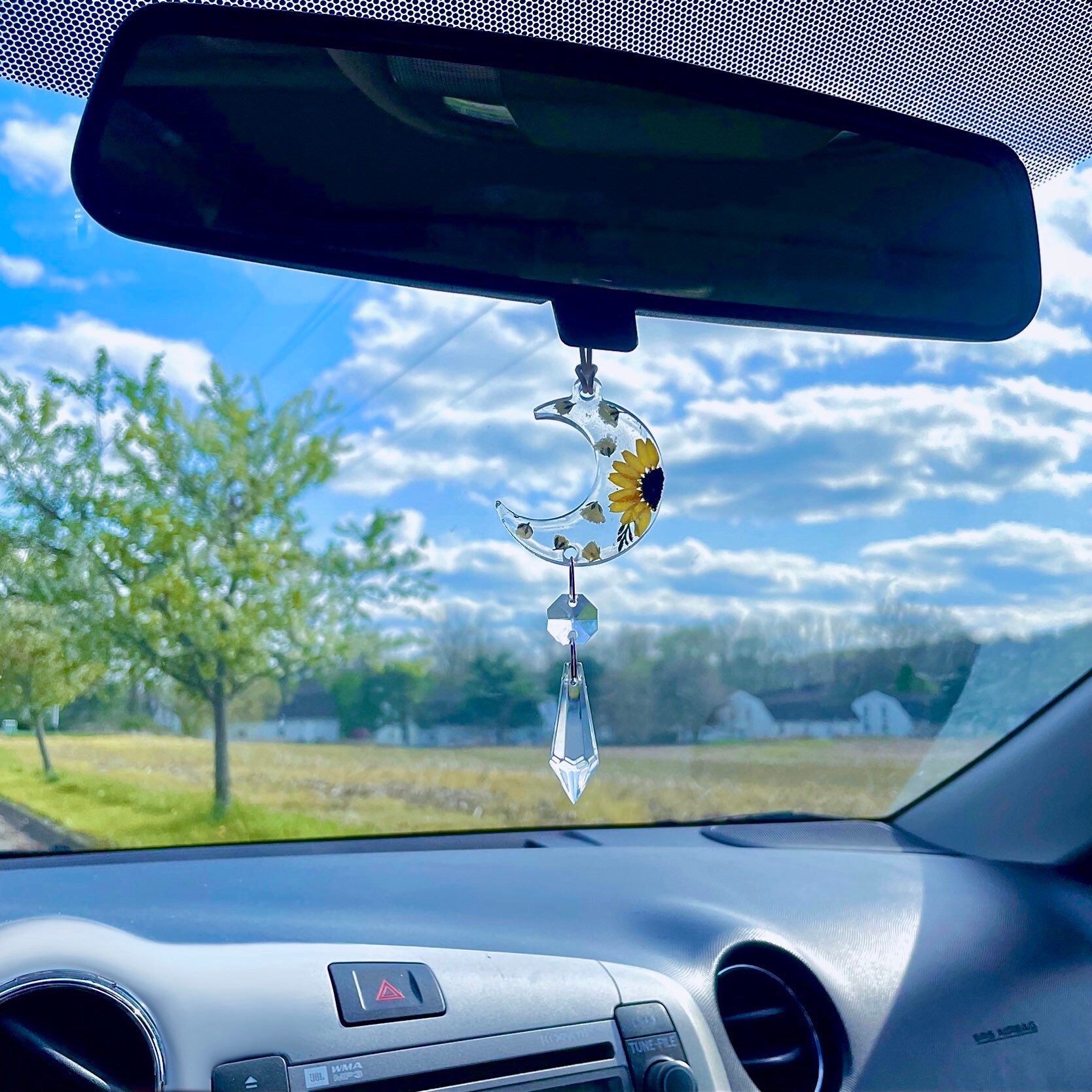 Modern Rainbow Crystal Angel Chakra Suncatcher Car Charm Pendant For