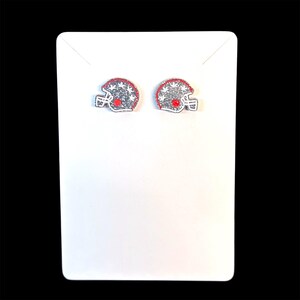 Scarlett and Gray Football Helmet Earrings, State of Ohio Game Day Spirit Acessories, Sports Team