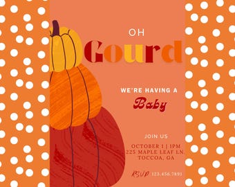 Pumpkin Baby Shower Invitation: Festive Fall Design