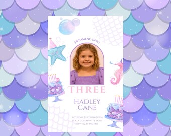 Mermaid Birthday Party Invitation Template