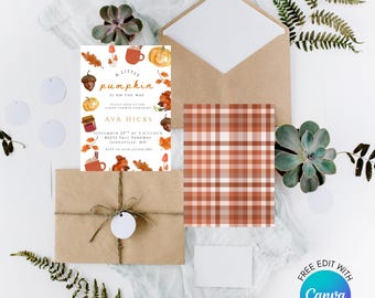 Little Pumpkin Baby Shower Invitation: Fall Festive Design