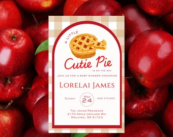 Cutie Pie Baby Shower Invitation: Apple Pie Theme