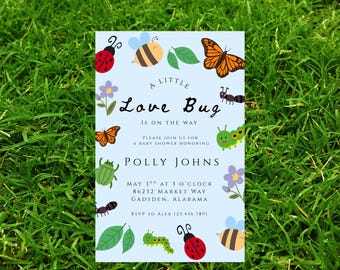 Lovebug Baby Shower Invitation: Insect Bug Party