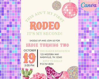 Cowgirl Birthday Invitation Template: Rodeo Party
