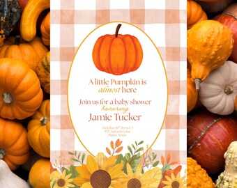 Pumpkin Baby Shower Invitation: Festive Fall Celebration