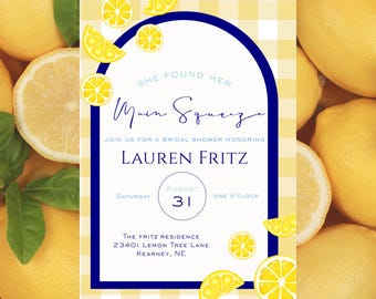 Lemon Bridal Shower Invitation: Main Squeeze Party Template