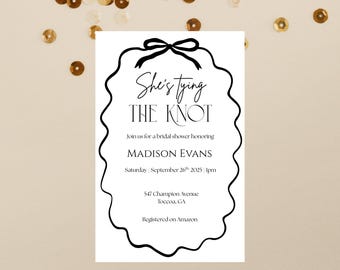 Bow Bridal Shower Invitation: Tying the Knot Party