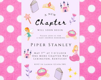 Fairytale Baby Shower Invitation Template: Girl (Digital)