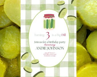 Pickle Birthday Party Invitation Template: Quirky Kids Party