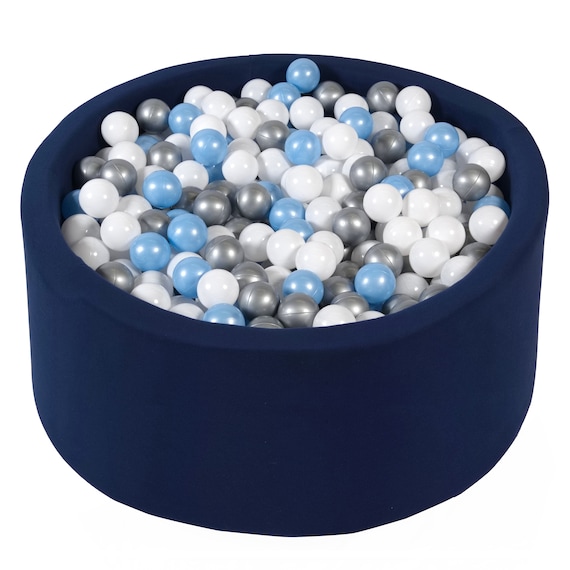 Piscina de bolas gris claro 300 ball azul/transparent/azul bebé/plata
