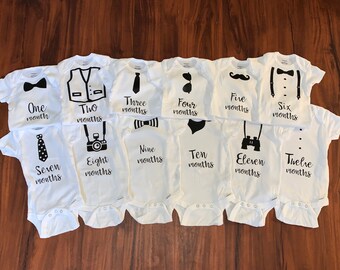 Monthly onesies | Etsy