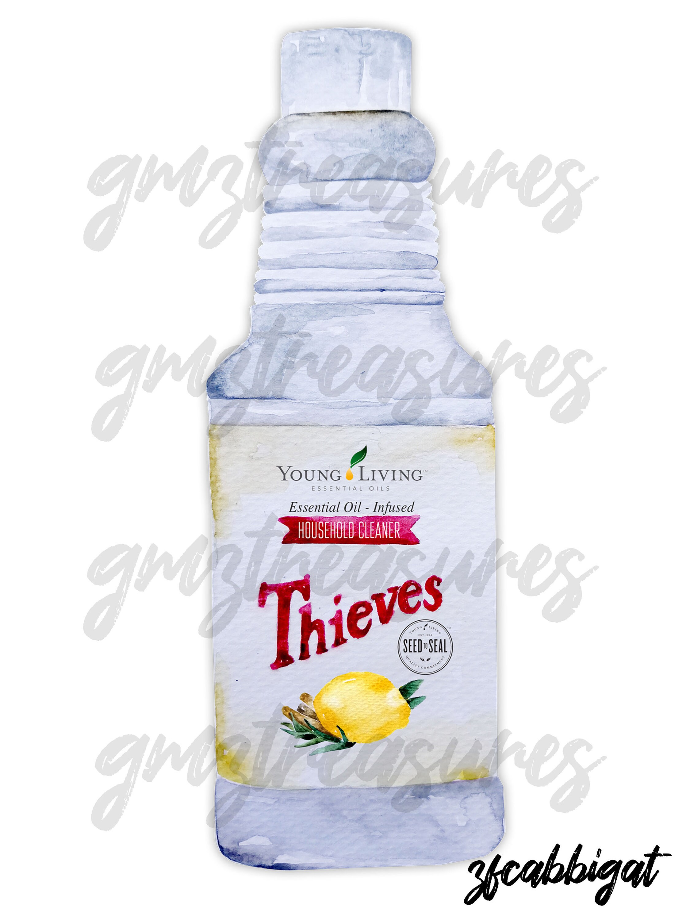 Thieves Young Living Household Cleaner 426ml Watercolor Etsy