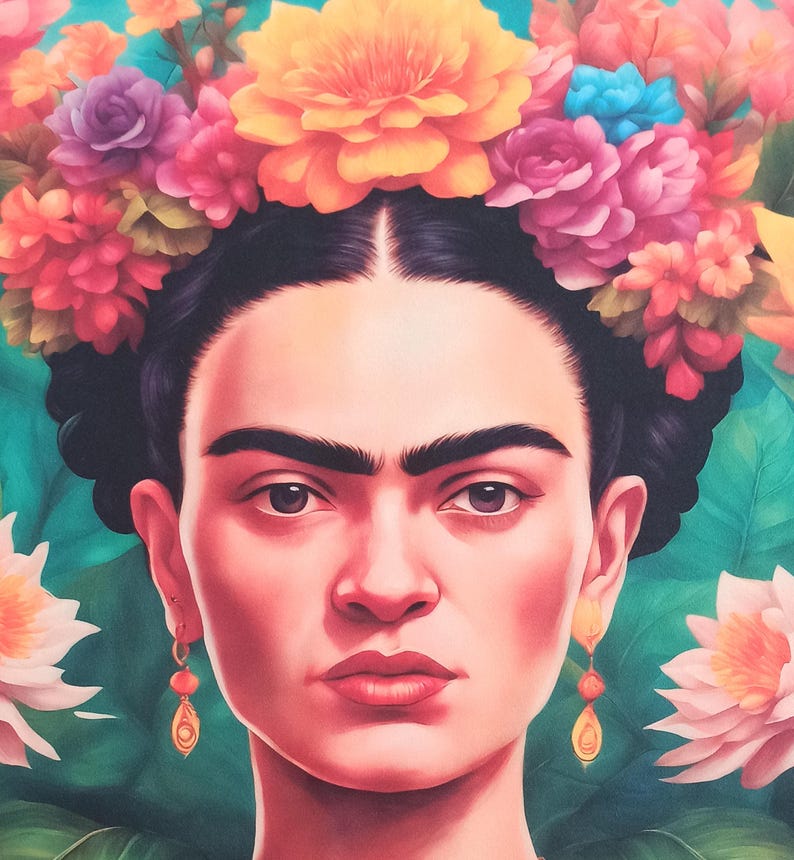 Velour Panel, Frida, Pillow Panel, Chair Seat Cover, Wall Art, 49 X 49