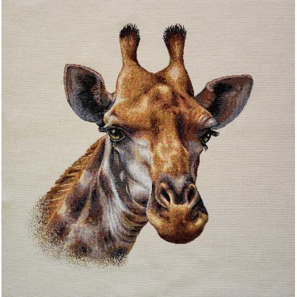 Panneau de tapisserie, girafe, coussin, housse de chaise, sac fourre-tout, tissu jacquard, décoration murale, 47 x 47 cm