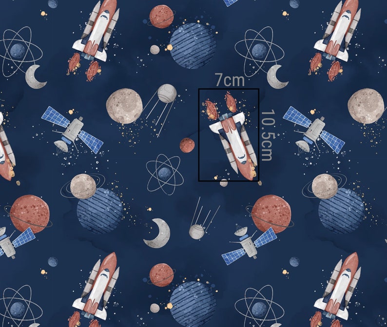 OEKO-TEX Certificate Digital Print Planetarium Premium Cotton Width 155cm 61
