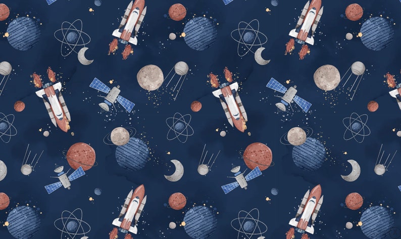 OEKO-TEX Certificate Digital Print Planetarium Premium Cotton Width 155cm 61