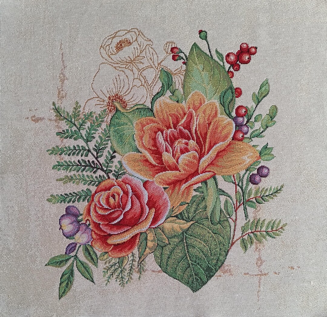 Floral Tapestry Panel: Jacquard Fabric for Pillow, Tote, or Wall Art ...