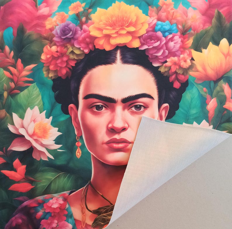 Velour Panel, Frida, Pillow Panel, Chair Seat Cover, Wall Art, 49 X 49