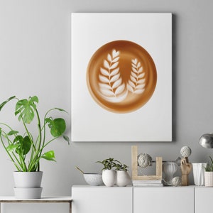 Coffee Poster Latte Art Print, Minimalist Coffee Wall Art, Barista Kitchen Decor, Cafe Art, Coffee Lover Gift, Aesthetic Food Poster image 5
