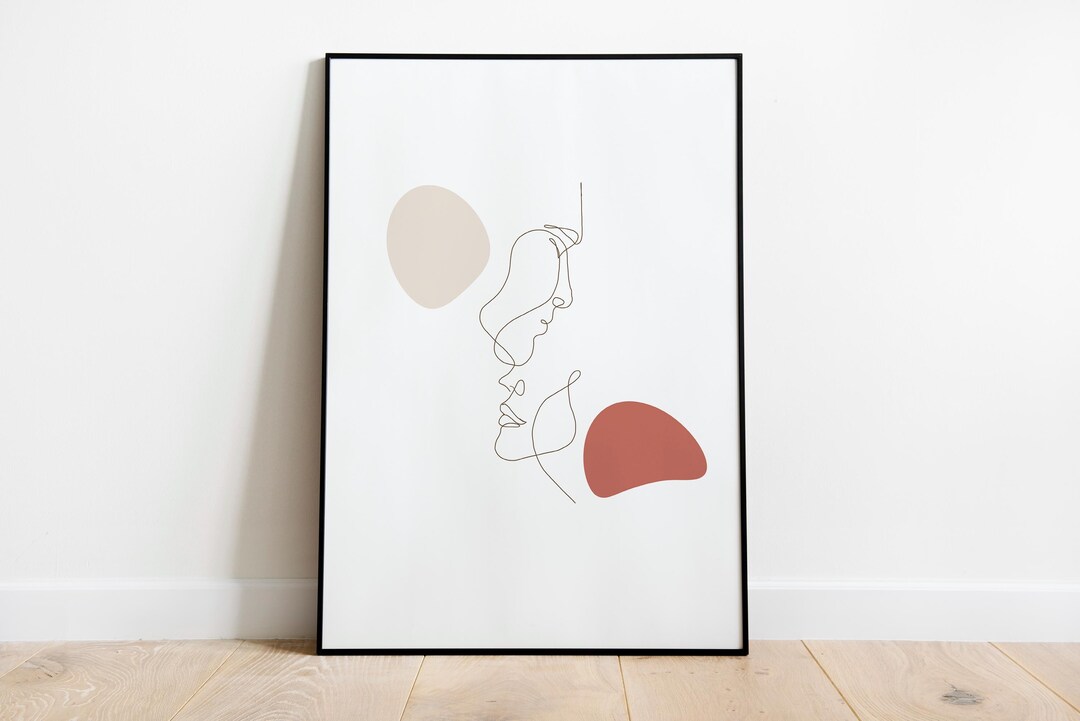Minimalist Line Art Face Poster, Abstract Woman Drawing Print ...