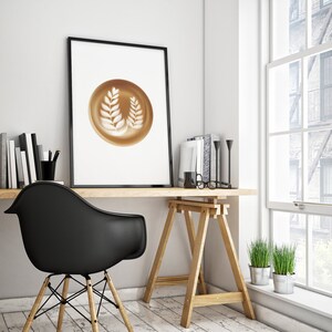 Coffee Poster Latte Art Print, Minimalist Coffee Wall Art, Barista Kitchen Decor, Cafe Art, Coffee Lover Gift, Aesthetic Food Poster image 9