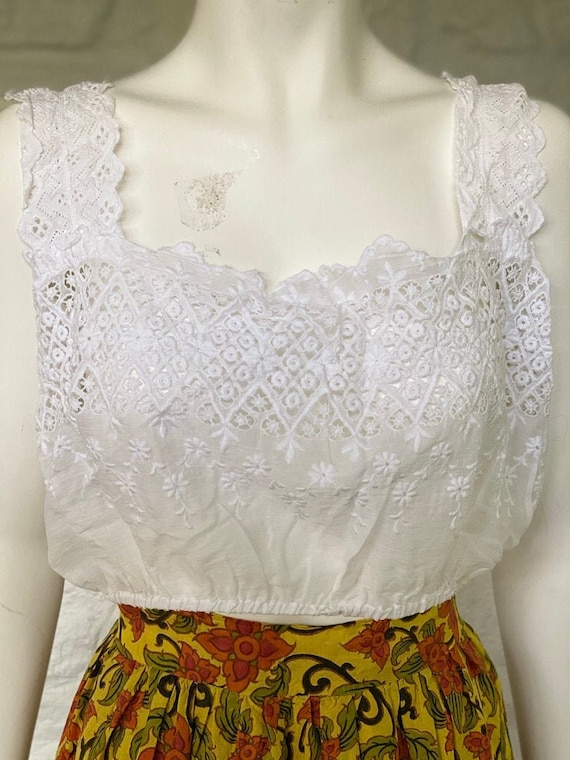 Vintage cotton eyelet crop top