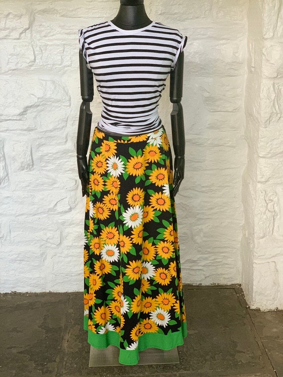 vintage cotton floral print skirt