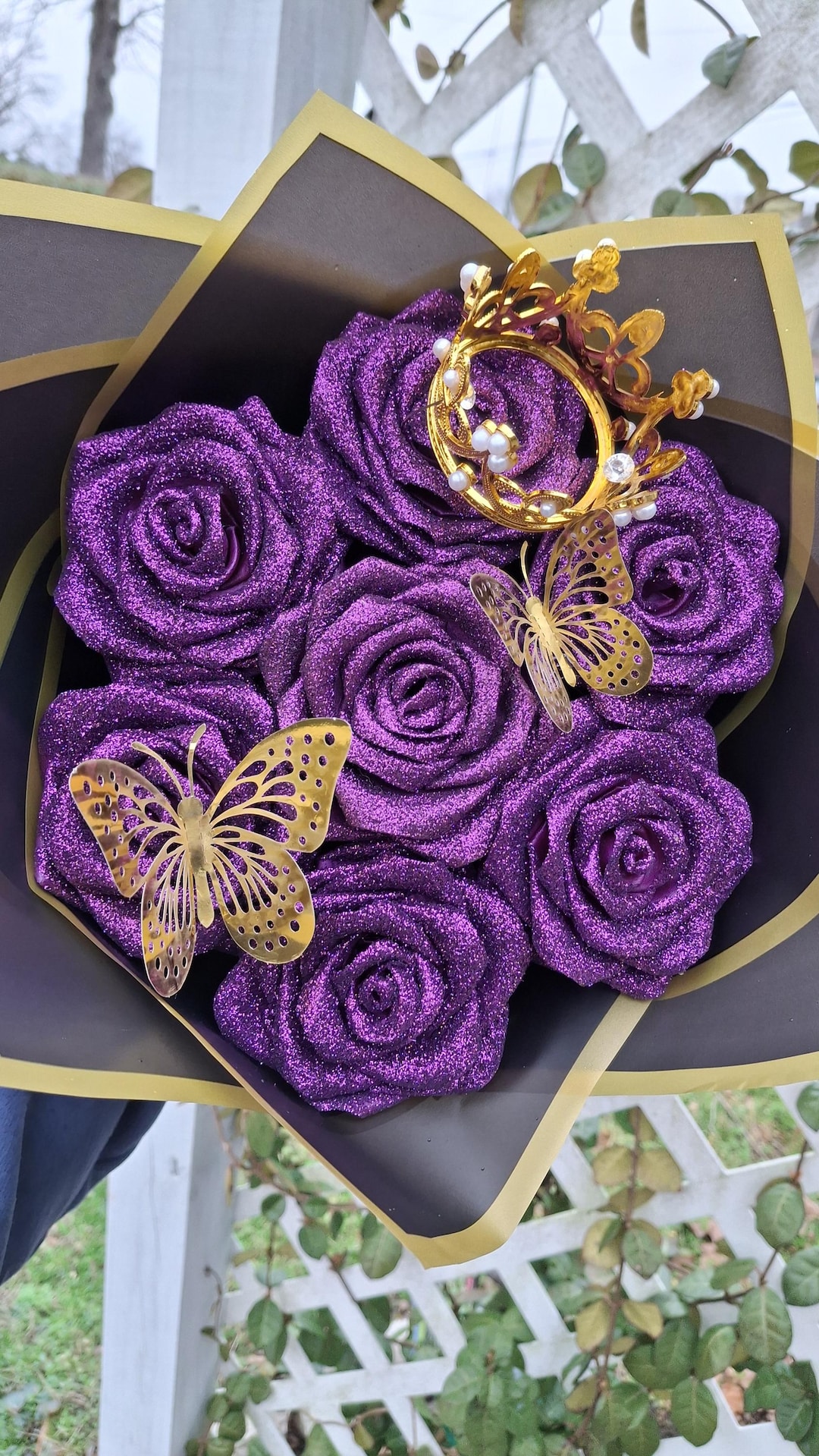 Eternal Glitter Roses Bouquet - Etsy