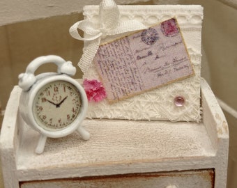 Romantisches Bild im shabby Look, vintage scrapbook, Miniatur 1:12 fürs Puppenhaus