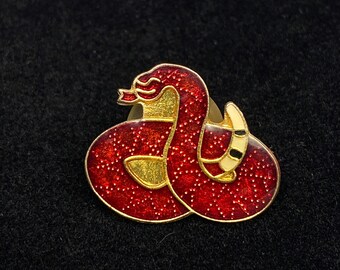 Vintage Enamel Snake Pin