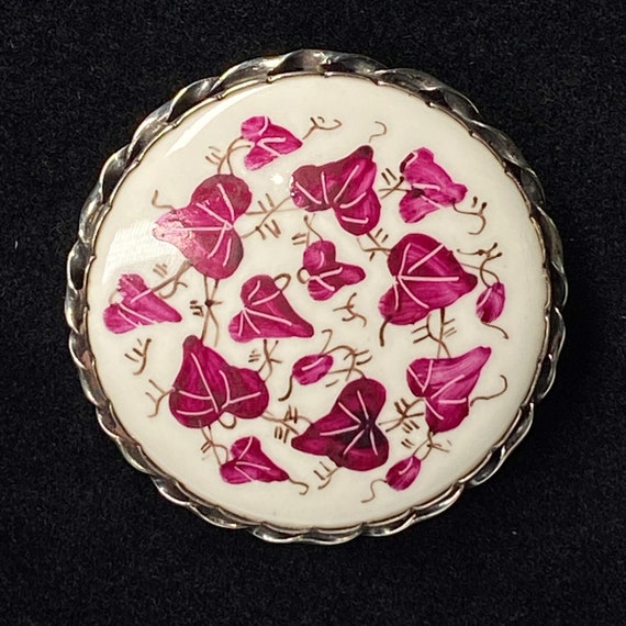 Beautiful Vintage Hand Painted Brooch Denmark - image 1