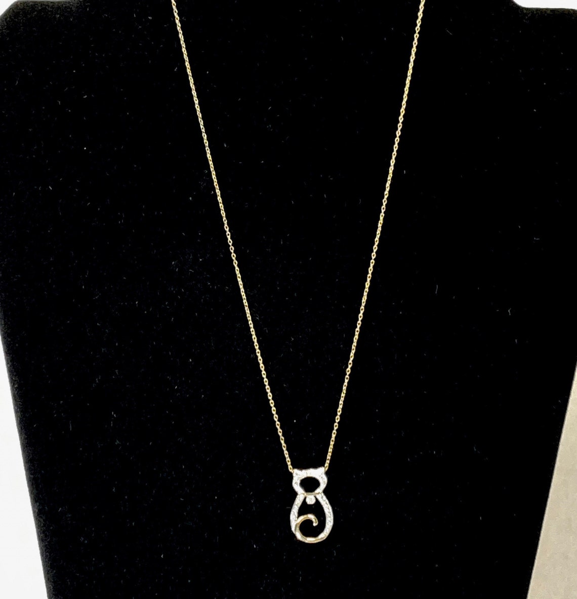 JCM Sterling Silver Signed 925 Necklace and Pendant Cat Etsy