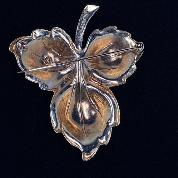 Vintage Beau Jewels Enamel Leaf Brooch - image 2