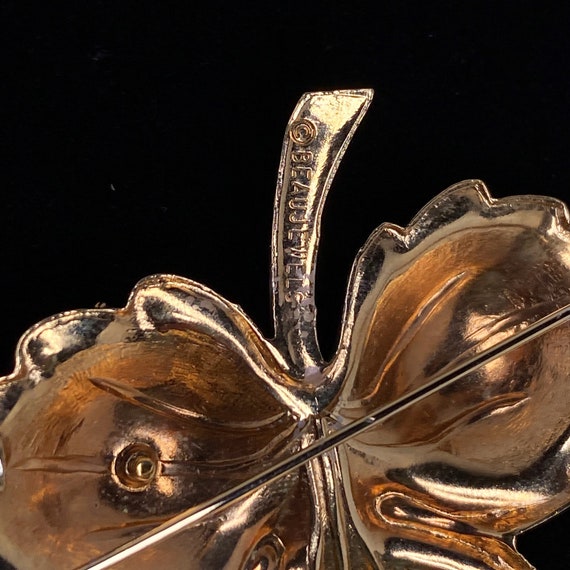 Vintage Beau Jewels Enamel Leaf Brooch - image 3