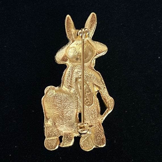 Danecraft Vintage Rabbit Pin Brooch Brushed Gold … - image 2